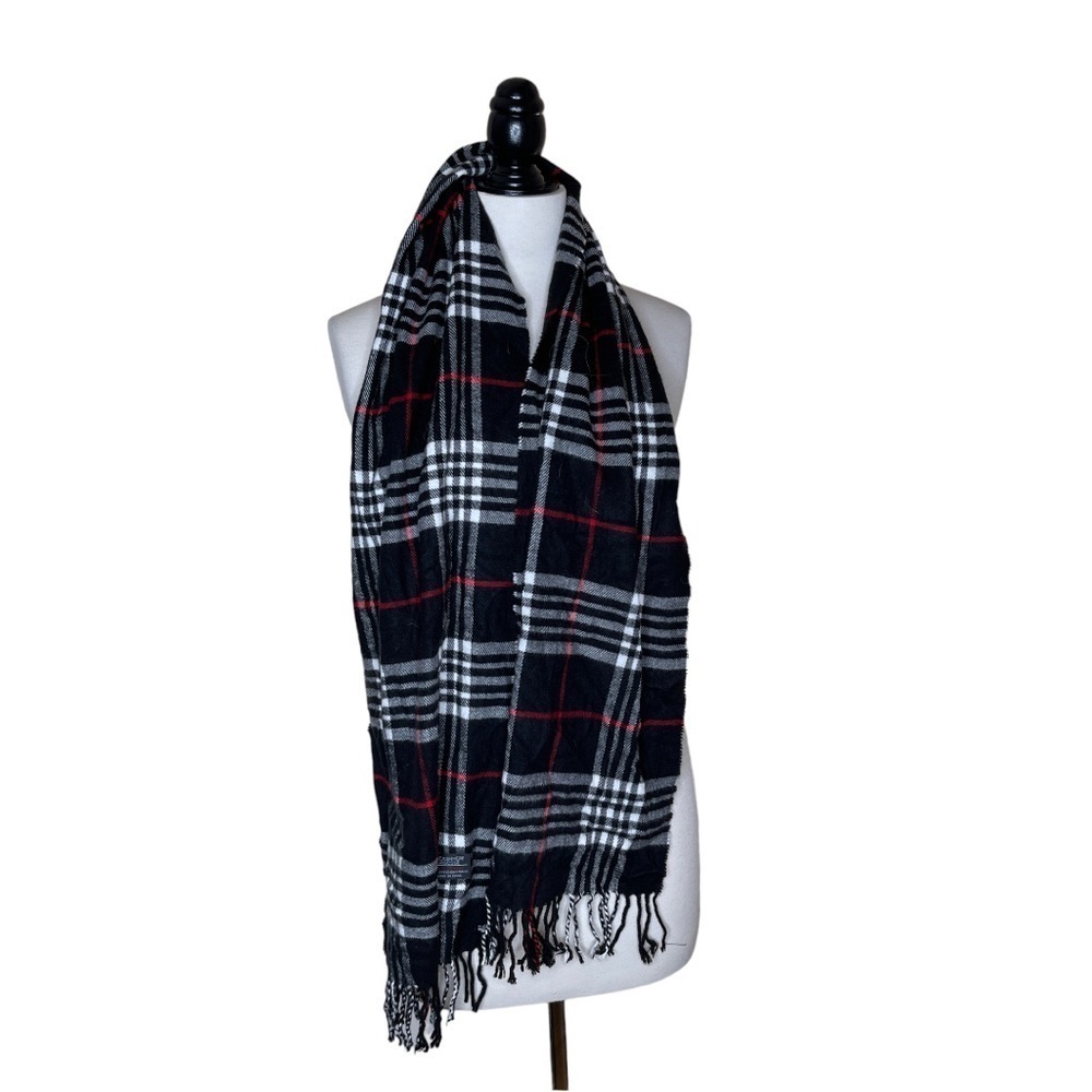 Soft Cashmere Blend Fringe Scarf